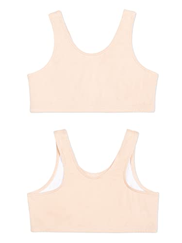 Fruit of the Loom Girls' 4-Pack Cotton Built-up Stretch Sports Bra2