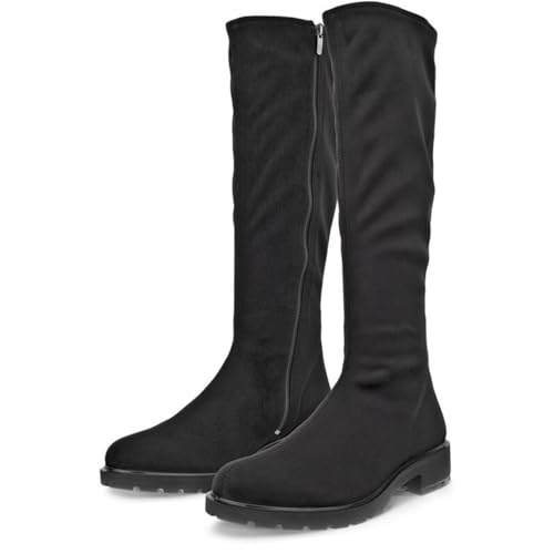 Botte Haute ECCO Femme en Textile Stretch Noir pour une Silhouette Élégante