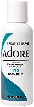 Adore Shining Semi Permanent Hair Colour, 172 Baby Blue, 118 ml (Pack of 1)