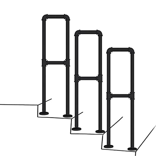 Rampe d'escalier extérieure pour 1 marche en métal noir mat 65 cm - 2