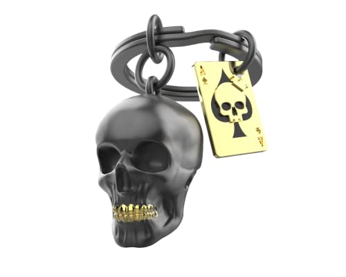 O meta[l]morphose METALMORPHOSE - Porte-clés Tête de mort et carte as de pique - MTM137-01 Noir,...