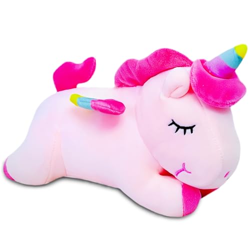 LoYuSenn 12 inch Pink Unicorn Stuffed Animal Plush Toys, Cute Unicorn Stuffed Animals for Girls and Boys, Cute Plushies Pillow, Plush Toy Gifts for Valentine's Day, Birthday, Christmas, Party Favors