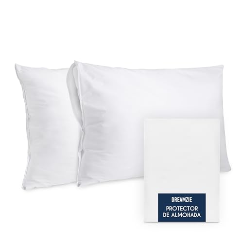 Dreamzie Protector Almohada 40x70 cm - Lote de 2 - Impermeable y Oeko Tex - Protector Almohada con Cremallera