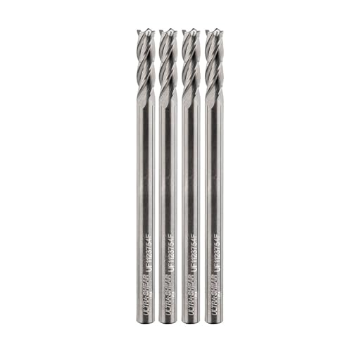 Image of 1 /8 Inch End Mill, 1 /8CD, 1 /8SH, 3 /8CL, 4 Flute, Solid Carbide, 4 Pk, USA Made CNC Cutting Bits for Roughing & Finishing - Square End - UF1123754F