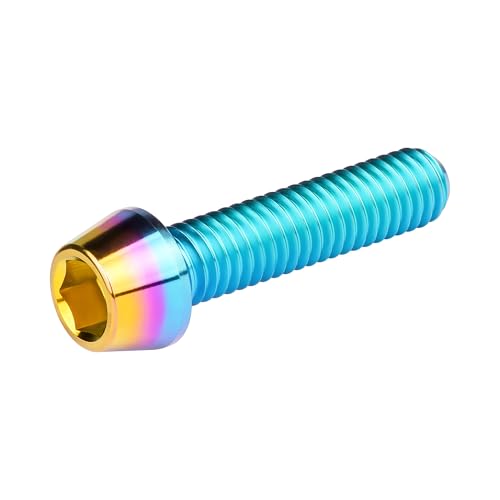 Image of Titanium Ti Bolt M5x9 16 18 20 25 30 35 40 45 50 55 60mm Tapered Head Screws Pack of 4 (M5x25mm, Iridescent Blue)