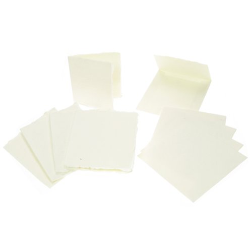 KhadiWhite Watercolour Blank Greeting Cards with Envelopes : 8x8cm : 5 Pack