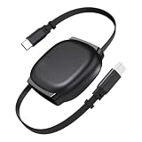 HIDISC 巻き取り式 Type-C ケーブル 1m PD60W データ通信対応 急速充電 スマホ ゲーム機 HD-RTCC60W1BK