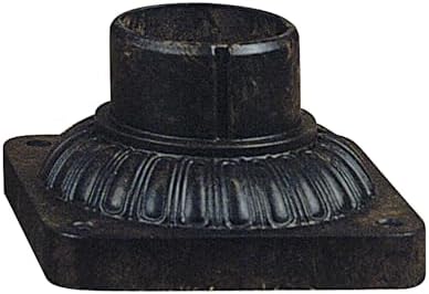Quoizel Pier Mount Base for Outdoor Lamp Post, 3.5" H x 5.84" W Imperial Bronze Vintage Aluminum Base, Fits Standard 3" Posts, Poles & Lanterns, Mounting Hardware for Garden, Patio or Driveway