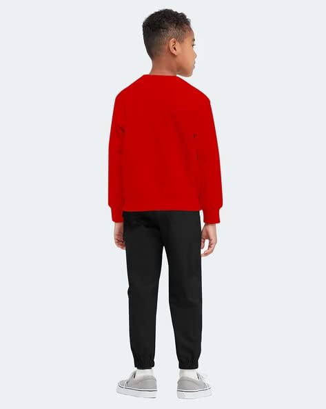 Image of Peterman Boys Regular Fit Hosiery Cotton Full Sleeves Sweatshirt T-shirt & Jogger Pant Clothing Set