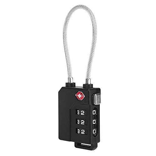 Starbun Verrou à Bagages - Valise de Voyage Sac à Dos for Bagages Combinaison à 3 Chiffres réinitialisable Mot de Passe Code Lock Noir Cover