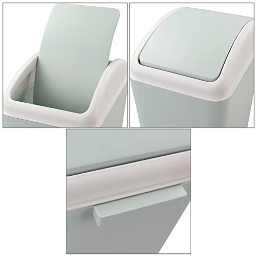 Kekow 4.5 Gallon Small Plastic Trash Can, Swing Lid Waste Can, Blue #TOP2