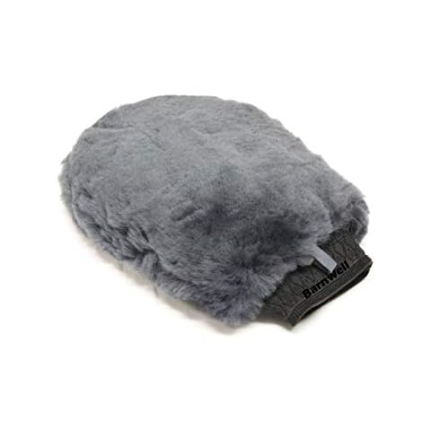 Barnwell Deep Pile Lambs Wool Grey Wash Mitt Sheepskin for Car Van Cleaning Detailing Cover