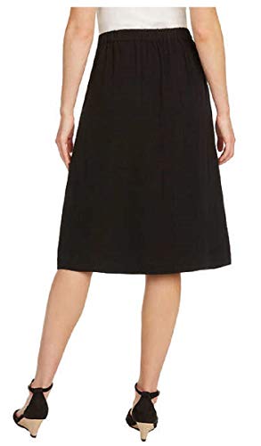 Matty M Ladies' Button Front Skirt (Black, Small)4