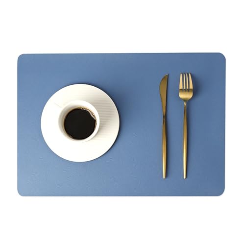 Set de table en cuir bleu uni lot de 4 pour table de cuisine