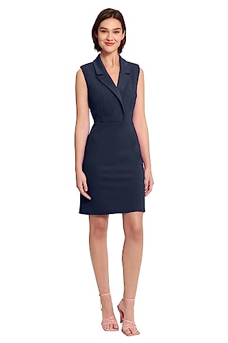 Image of Donna Morgan Women's Donna Morgan Women's Dresses Lapel Collared Career Sheath Dress Office Workwear Desk to Dinner Event Reception Ceremony
