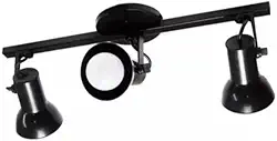 Luminária Spot Trilho Triplo 3 Sobrepor Direcionável E-27 Para Lâmpadas Led Bulbo(PRETO)