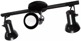 Luminária Spot Trilho Triplo 3 Sobrepor Direcionável E-27 Para Lâmpadas Led Bulbo(PRETO)