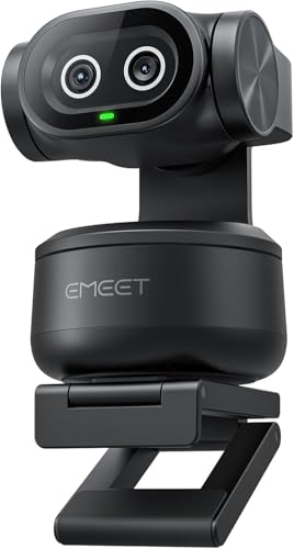 EMEET PIXY Dual-Camera AI-Powered PTZ Camera 4K, AI Tracking, PDAF&AI Autofocus 0.2s, 1/2.55'' Sony Sensor, 3 Mics, Presets, Gesture Control, 4K Webcam for Streaming and OBS/Twitch/Switch 2 Compatible