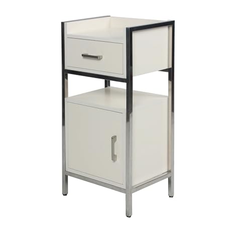 Italian Design - Mueble Tocador Whitechic - Mesa Auxiliar con Cajones para Peluquerías, Centros de Estética... - Gran Capacidad de Almacenaje - Mobiliario de Peluquería Profesional - 80 x 40 x 30 cm