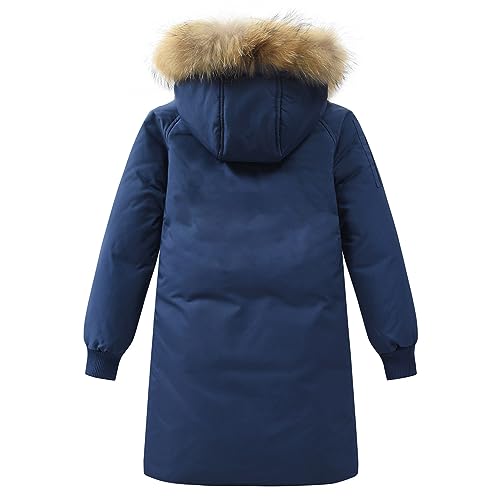 Boys' Mid Length Down Jacket Kids Thermal Winter Hooded Parka Coat Age 3-14 Years2