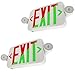 LFI Lights - 2 Pack - UL Certified - Hardwired Red Standard Compact Combo Exit Sign Emergency Egress Light - COMBORJRx2