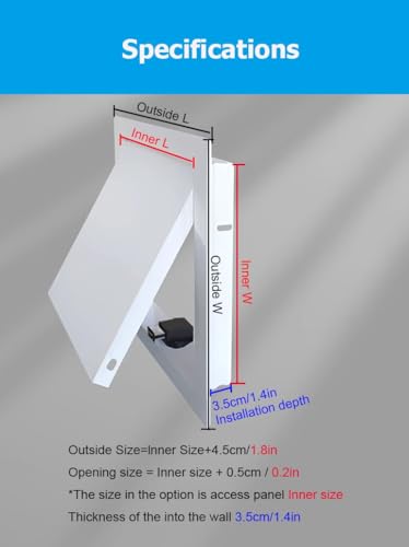 Panel de acceso de aluminio de 10-30" con puerta extraíble con bisagras para techos de yeso 3