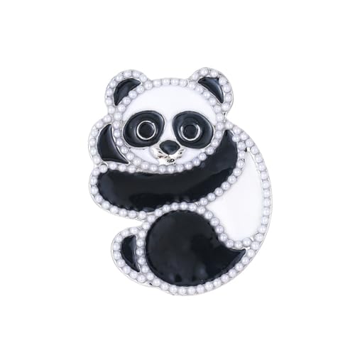 Bonito broche de panda esmaltado para mujeres, niñas y hombres, perlas de imitación, adorable oso animal, broches de solapa, accesorios de ropa para vestido, traje, camisa, insignia, suéter, joyería
