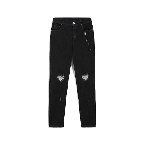 FREDDY - Skinny-Jeans in klassischer Größe, aus strapazierfähigem Denim, schwarze Jeans mit Naht, extra klein