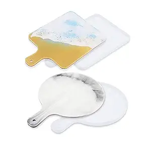 Sunkizzrs DIY Coaster Mold Creative Epoxy Mold Multipurpose Resin Craft Mold Silicone Casting Mold (Set of 2)