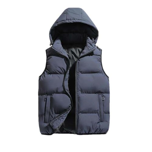 Chaleco sin mangas JXQXHCFS con capucha invierno casual para hombre 2