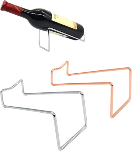 Guidre 2PCS Botellero Horizontal botellero de Metal Vino,Botellero Vino Pintura de galvanoplastia Encimera Estante portabotellas de Vino para Porta Vinos Almacenar y Exhibir Botellas de Vino