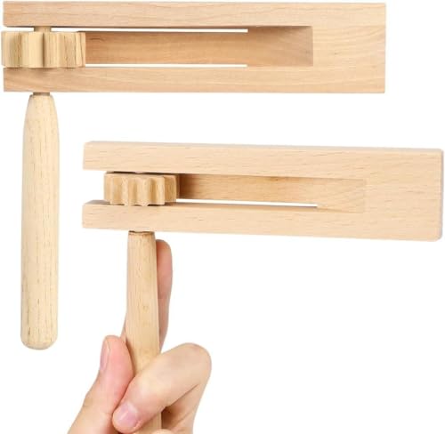 Carraca de Madera,Maker de Sonidos de trinquete de Madera,Instrumentos Musicales para Niños,Juguete Educativo para niños,para Reuniones de Juego,para niños a Partir de 3 años