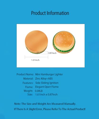Creative-and-Fun-Burger-Lighter-Refillable-Butane-Inflatable-Lighter-Cool-Torch-Lighter-Windproof-Soft-Flame-Lighter-Suitable-for-Party-Candle-Kitchen-Barbecue-Camping-Mens-Gift-No-Gas