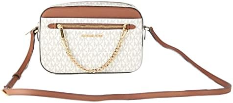 Michael Kors - Jet Set Item Large East West Signature Leather Zip Chain Crossbody Handbag