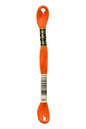 DMC 117-947 6 Strand Embroidery Cotton Floss, Burnt Orange, 8.7-Yard
