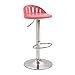 WQZB-Fauteuil pivotant Chaise De Bar Rotative Nordique Sièges en Cuir Ronds Chaise De Salle À Manger Chaise De Petit-déjeuner Restaurant (Réglable 60-80CM) (Couleur : Pink)