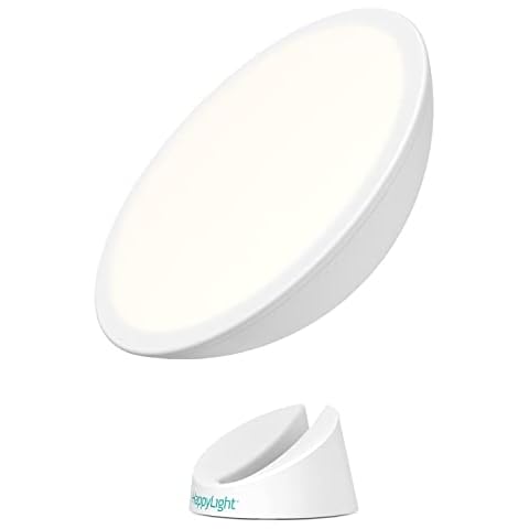 Verilux HappyLight Halo - Cordless LED Light Therapy Lamp with a 360° Magnetic Base & Rechargeable Battery for Portable, UV-Free, Full Spectrum 10,000 LUX Light with Adjustable Brightness and Color Cover