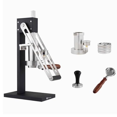 Máquina de café espresso, máquina de prensa de espresso manual con barra de presión que ahorra trabajo, cámara de presión, pistón y mango sin fondo