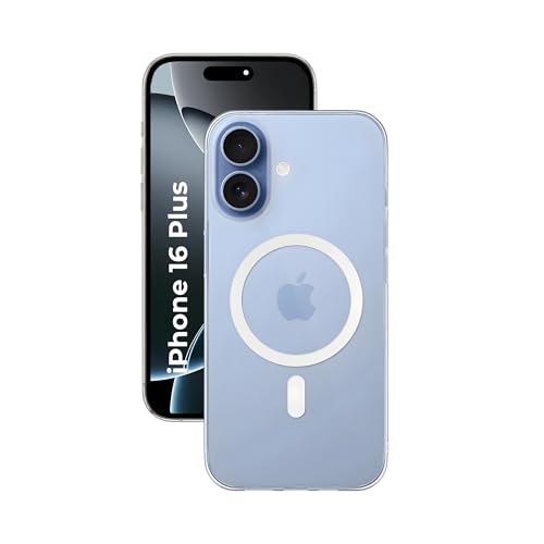 Image of Anti Yellow Clear Magnet Case for iPhone 16 Plus, Premium Polycarbonate, Ultra Strong Magnets, 360 Drop Protection, Raised Camera Protection, MagSafe Compatible