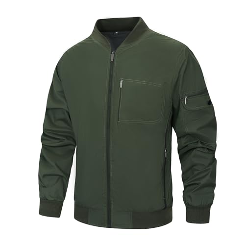 Image of AOTORR Men's Jackets Bomber Lightweight Casual Baseball Sports Work Hiking Jacket Outwear with Zip Pockets