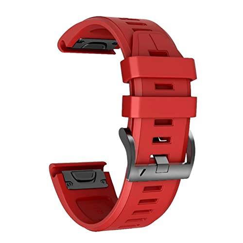 Bracelet montre anti irritation pour Garmin Fenix 6 5 26mm rouge