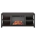 Ameriwood Home Melville Electric Fireplace Console Stand for TVs up to 74", Espresso
