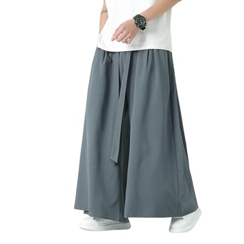 Pantalon rétro en soie glacée homme ample fluide style chinois