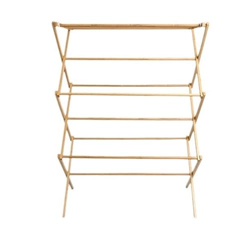Étendoir pliable en bambou : séchoir à linge compact de 7,6m intérieur - 4