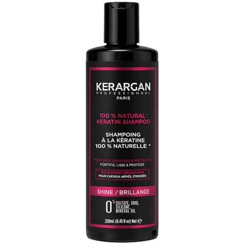 Kerargan - Champú Ultra Reparador con Queratina para Cabello Dañado y Estresado - Fortificante, Alisador y Protector - Sin Sulfatos, OGM, Siliconas ni Aceite Mineral - 250ml