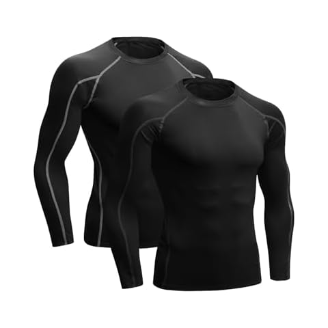 Niksa 2 Pack Long Sleeve Compression Tops Cover
