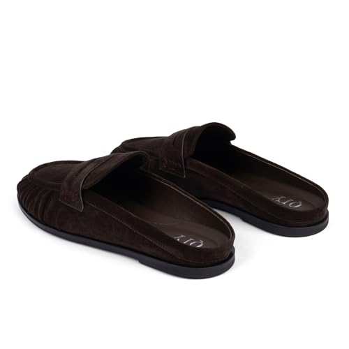 QIY Mules for Women 2026 Comfortable Womens Loafers, Suede Chocolate, 6.5 by QIY - Used condition - Image 5