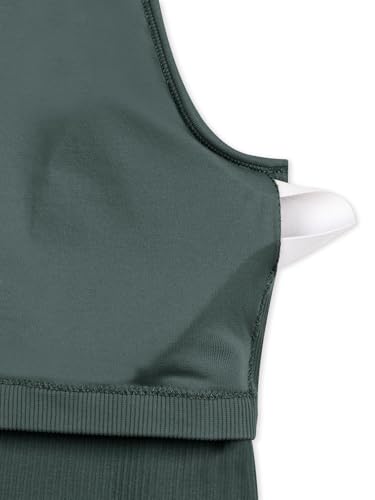Image of LASLULU Womens Sports Bra Seamless Long Tank Spaghetti Strap Workout Bra