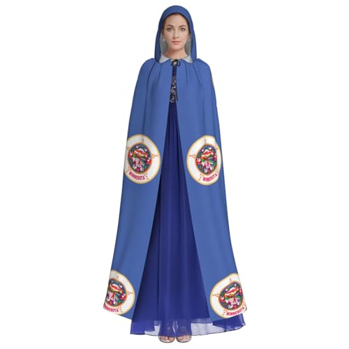 Cape à capuche Minnesota imprimé drapeau unisexe pour Halloween et cosplay - 3
