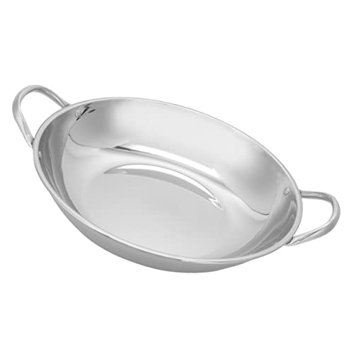 KICHOUSE Small Cooking Pot Dry Pot for Home Kitchen 28cm Stainless Steel Easy to Clean Versatile for Camping and Noodle Cooking